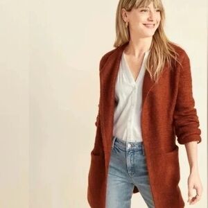 Old Navy Relaxed Fit Cardigan Coat/Coatigan Women’s Size Small in Rust